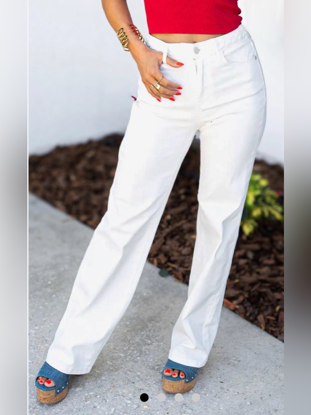 Super cute Judy Blue White High-Waist Jeans with Braided Waistband Size 15/32